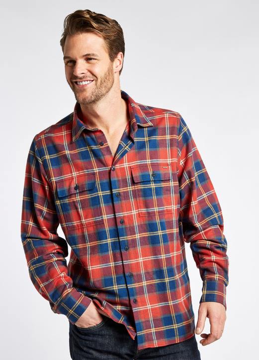 shelbourne rutig flanellskjorta 4VXX1025 Kläder indigo Dubarry män shelbourne rutig flanellskjorta 4VXX1025 Kläder indigo Dubarry män